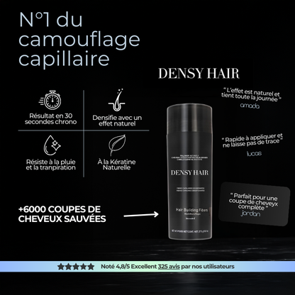 Kit 4 pièces Densy Hair® - Fibres capillaires densifiantes + Fixateur